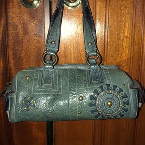 Coach blue leather flower purse